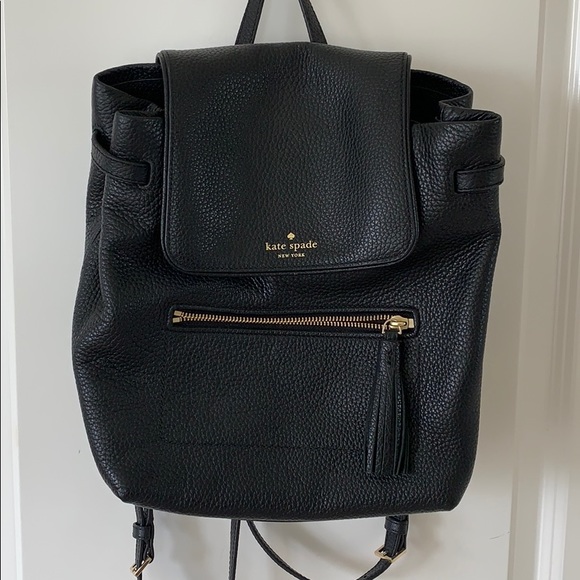 kate spade Handbags - Kate Spade black leather backpack great condition